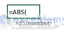 Image result for How to Use ABS in Excel