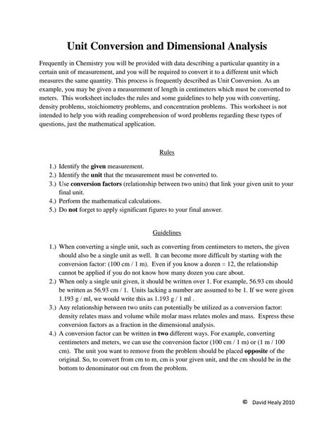 Afbeeldingsresultaten voor Dimensional Analysis Unit Conversion