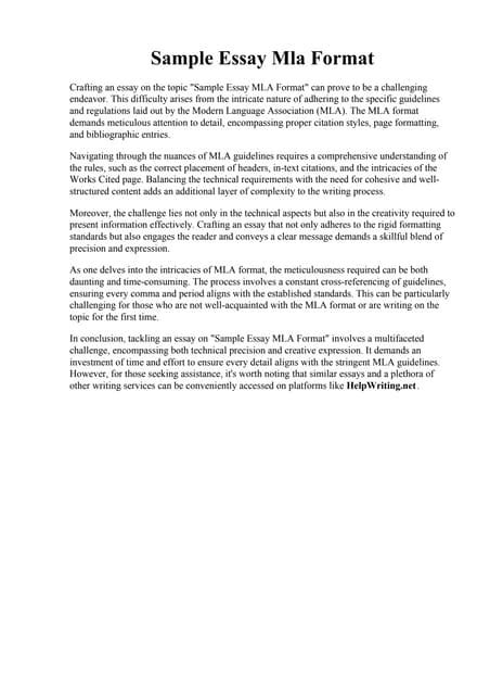 MLA Essay Format Sample に対する画像結果