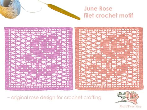 Image result for Filet Crochet Rose Chart