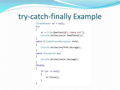 Image result for C# Try/Catch Finally