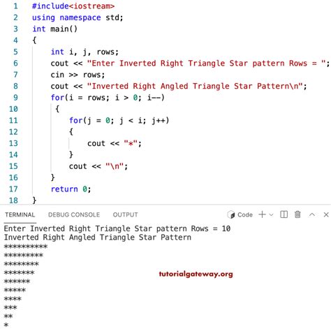 Image result for Triangle Pattern in C in for Loop