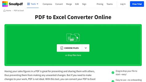 Toradh íomhá ar Convert PDF to Excel