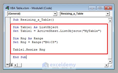 Image result for How to Call a Table in VBA