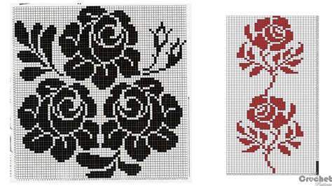 Image result for Filet Crochet Rose Chart