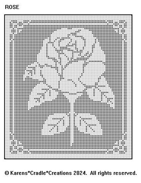 Image result for Filet Crochet Rose Chart