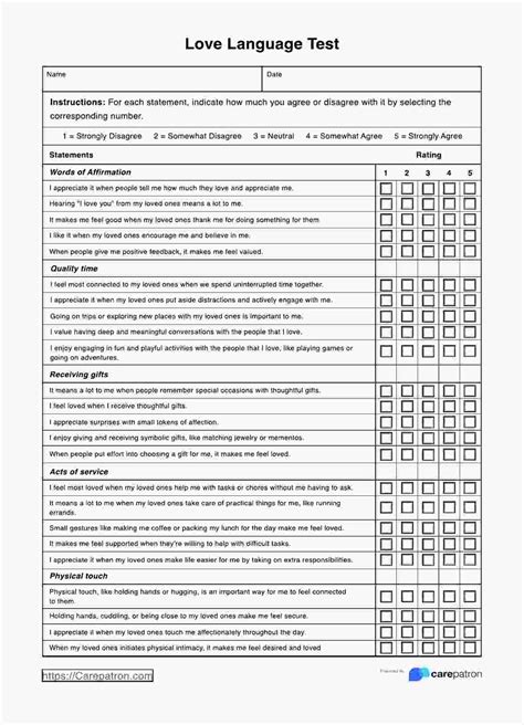 Toradh íomhá ar 5 Love Languages Hand Out