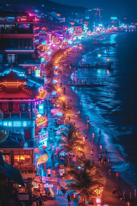 The Colorful Neon Coastal Shops