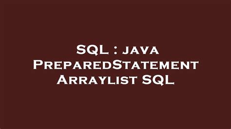 Image result for Prepare Statements Insert Java.SQL