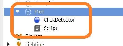 Résultat d’images pour What Properties Can You Put into a Click Detector On Roblox Studio