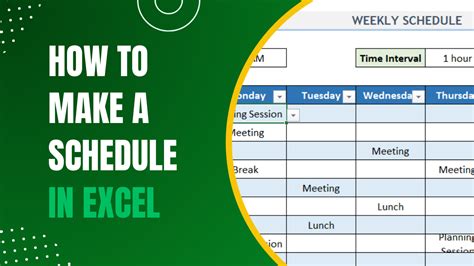 Image result for Make a Schedule Using Excel