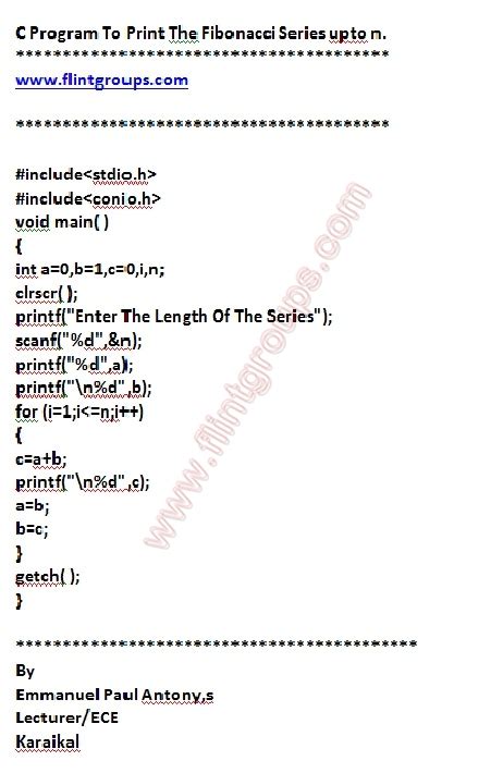 Image result for Fibonacci Series in C Using Loop