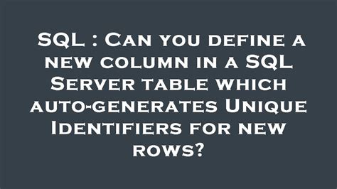Afbeeldingsresultaten voor Column Definition SQL