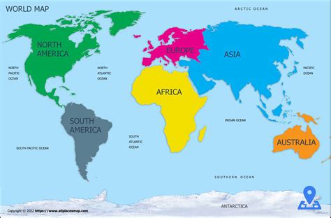 Image result for World Map Continents with Countries