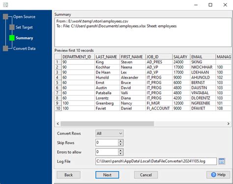 Toradh íomhá ar Importing a CSV File into Excel