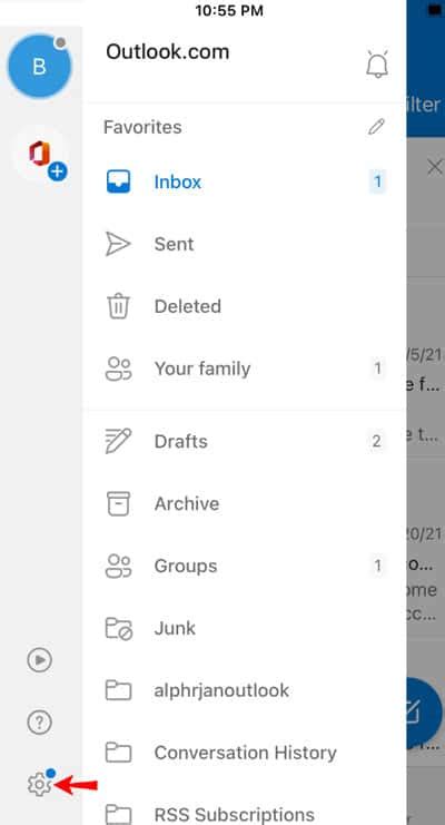 Toradh íomhá ar Outlook App iPhone