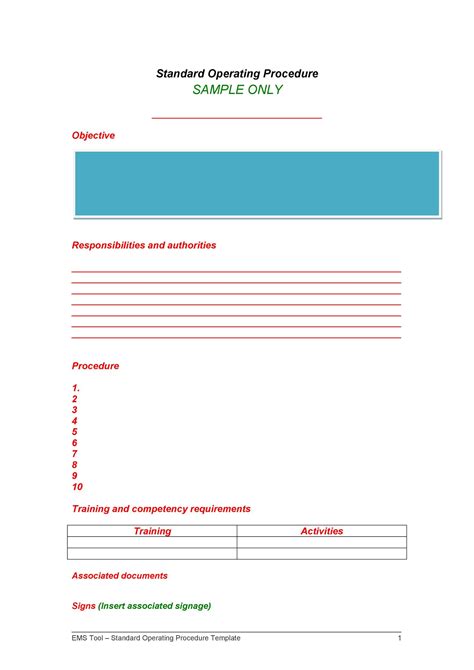 Afbeeldingsresultaten voor Free Printable SOP Template