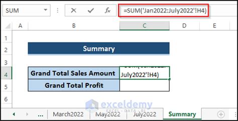Image result for 3D Sum in Excel