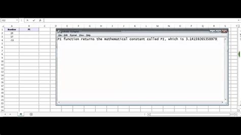 Toradh íomhá ar Excel PI Function