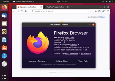Toradh íomhá ar Linux Web Browser