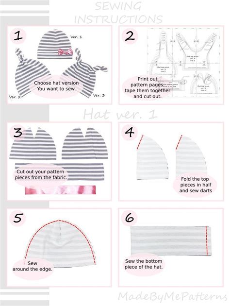Image result for Free Printable Sewing Patterns Baby Hat