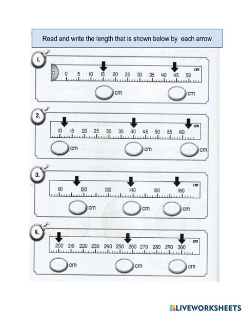 Image result for Live Worksheet for Lenght