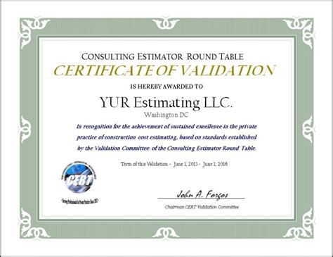 Image result for Validation Certificate Template