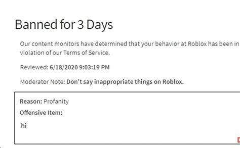 Image result for Roblox Hi Ban Note