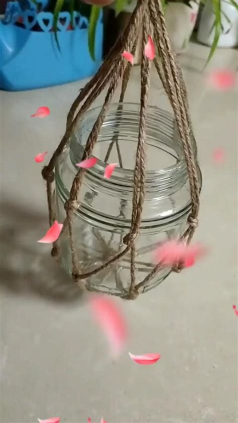 macrame around mason jars video tutorial に対する画像結果