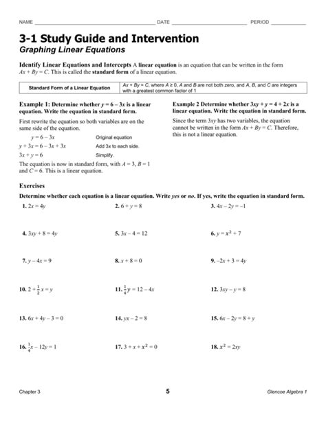 Image result for Graphing Linear Equations L1s1