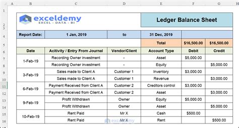 How to Make Ledger in Excel に対する画像結果