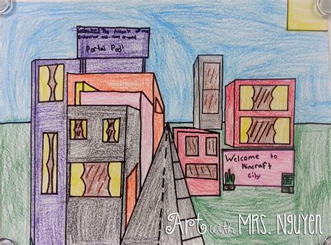 Afbeeldingsresultaten voor One Point Perspective Street Scene