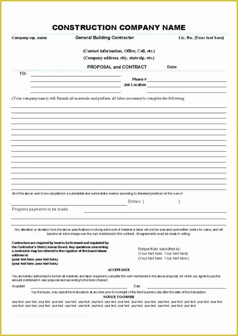 Image result for General Contractor Contract Template