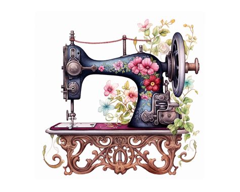Vintage Sewing Machine Clipart, JPG Instant Download, Scrapbook Images ...