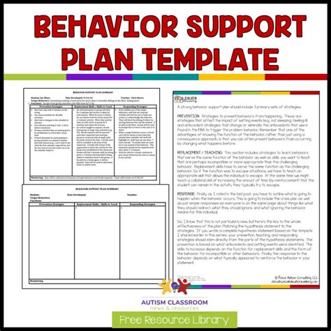 Image result for Assistive Support Plan Template for Autism