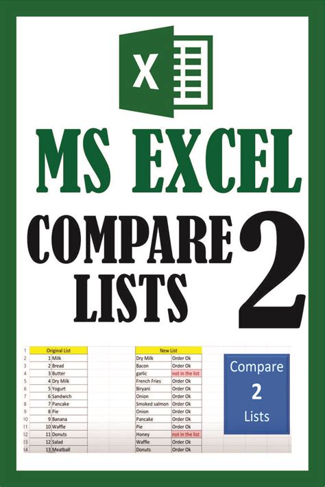 Excel Compare Two Lists に対する画像結果