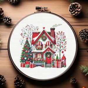 Image result for Christmas House Cross Stitch Patterns