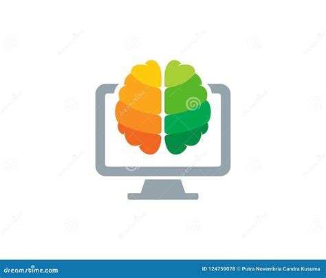 Computer Brain Logo Icon Design Stock Vector - Illustration of display ...