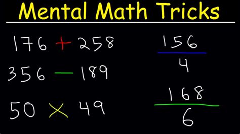 Mental Math Tricks - Addition, Subtraction, Multiplication & Division ...