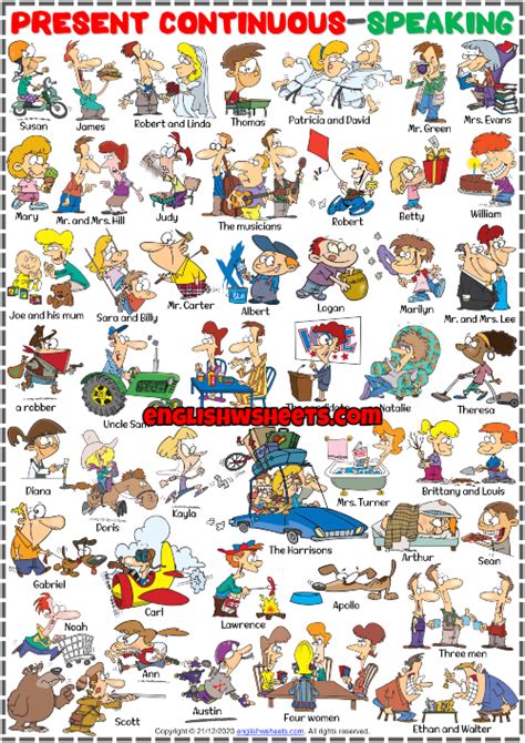 Present Continuous Speaking Worksheet.pdf に対する画像結果