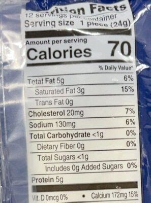 Afbeeldingsresultaten voor String Cheese Nutrition Label