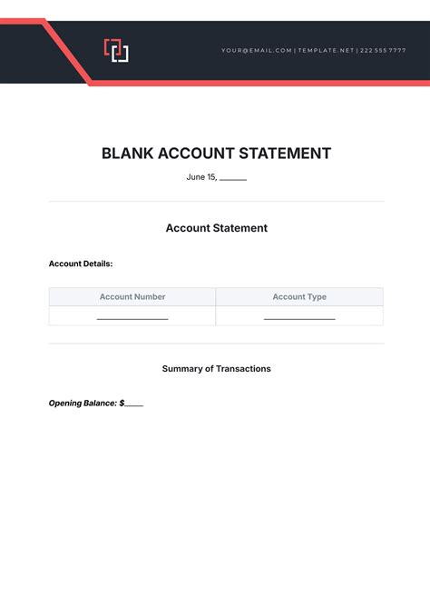Image result for Blank Account Statement Template Excel