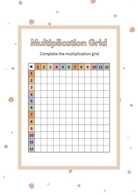 Image result for Multiplication Grid to Fill In