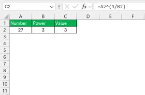 How to Write the N Root in Excel に対する画像結果