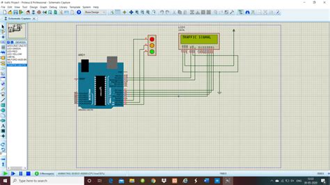 Toradh íomhá ar Arduino Traffic Light Proteus Simulation