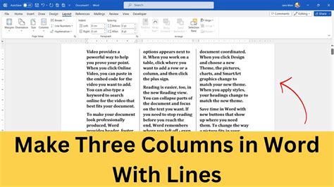Afbeeldingsresultaten voor How to Insert a Line Between Columns in Word