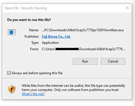 Toradh íomhá ar Open File Security Warning Windows 1.0