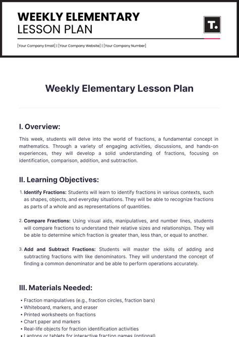 Image result for 4th Grade Lesson Plan Template