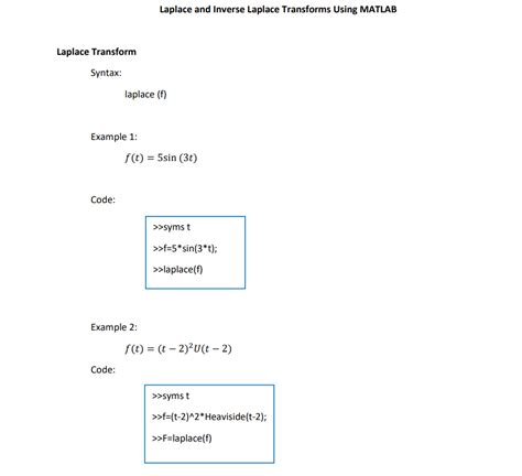 Laplace Transform in MATLAB-साठीचा प्रतिमा निकाल