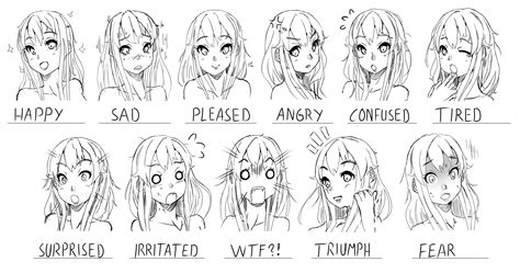 Afbeeldingsresultaten voor Anime Face Expressions